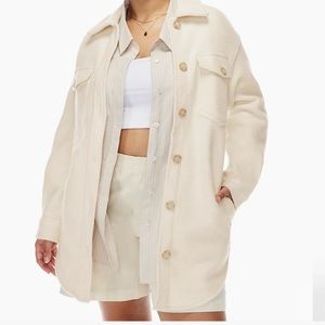 Aritizia Shirt Jacket (heather light oatmeal)